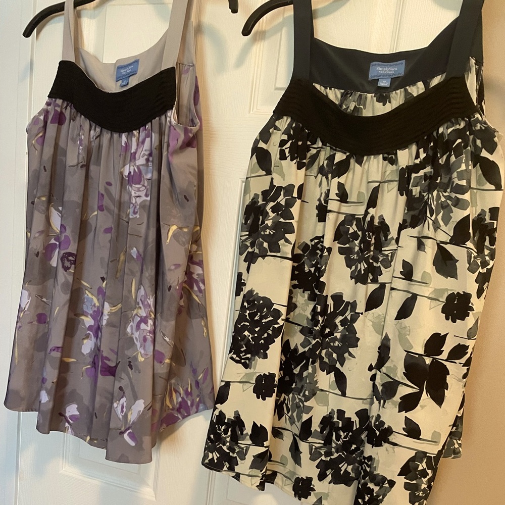 2 tops same designer same style-different patterns Daisy Fuentes NWOTS